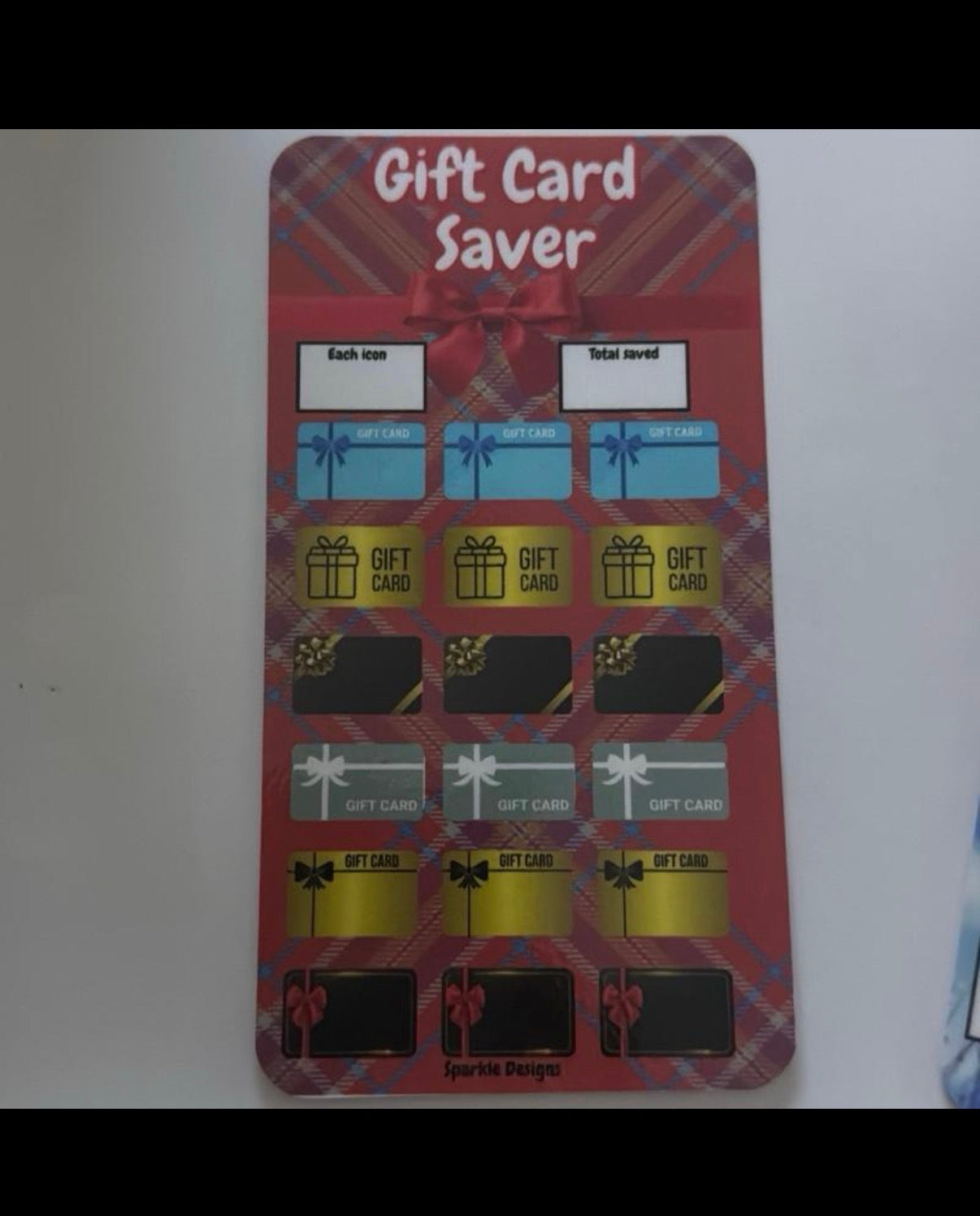 Gift card saving challenge tracker -perfect for saving for all occasions for those awkward times where you don’t know what to buy someone.