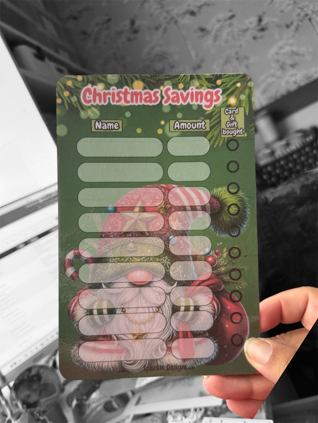 Christmas Gnome A6 Savings Dashboards