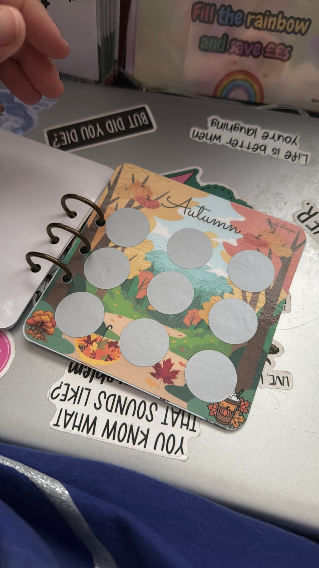 Seasonal scratch and save ring tracker