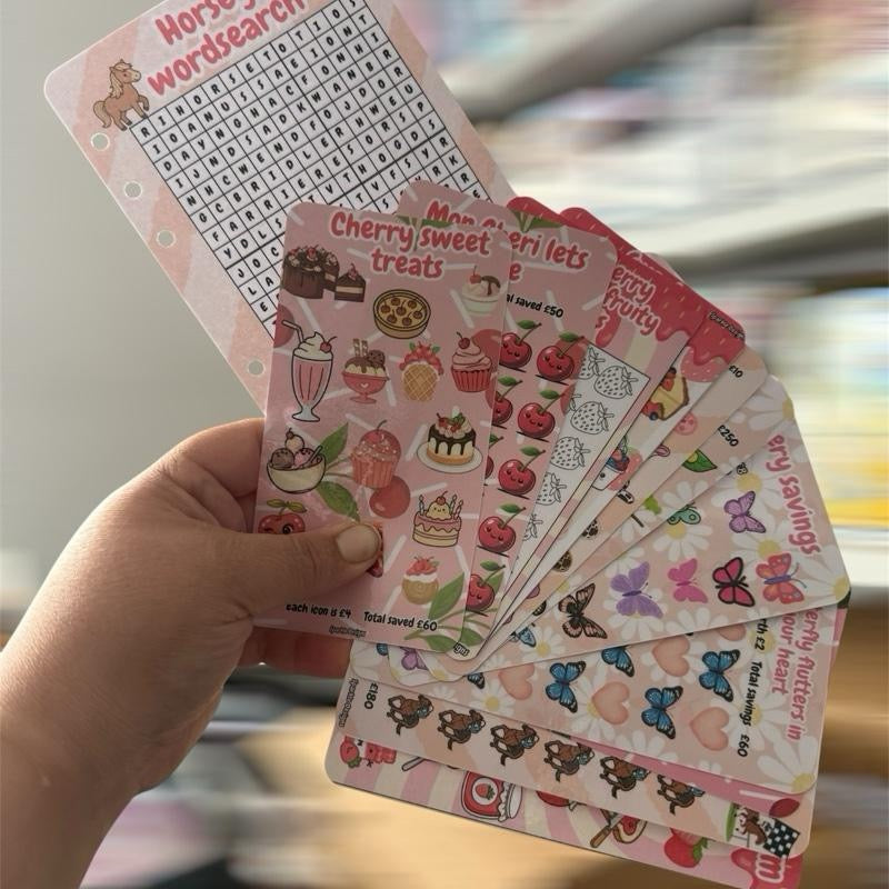 Cherry horse savings budgeting binder set