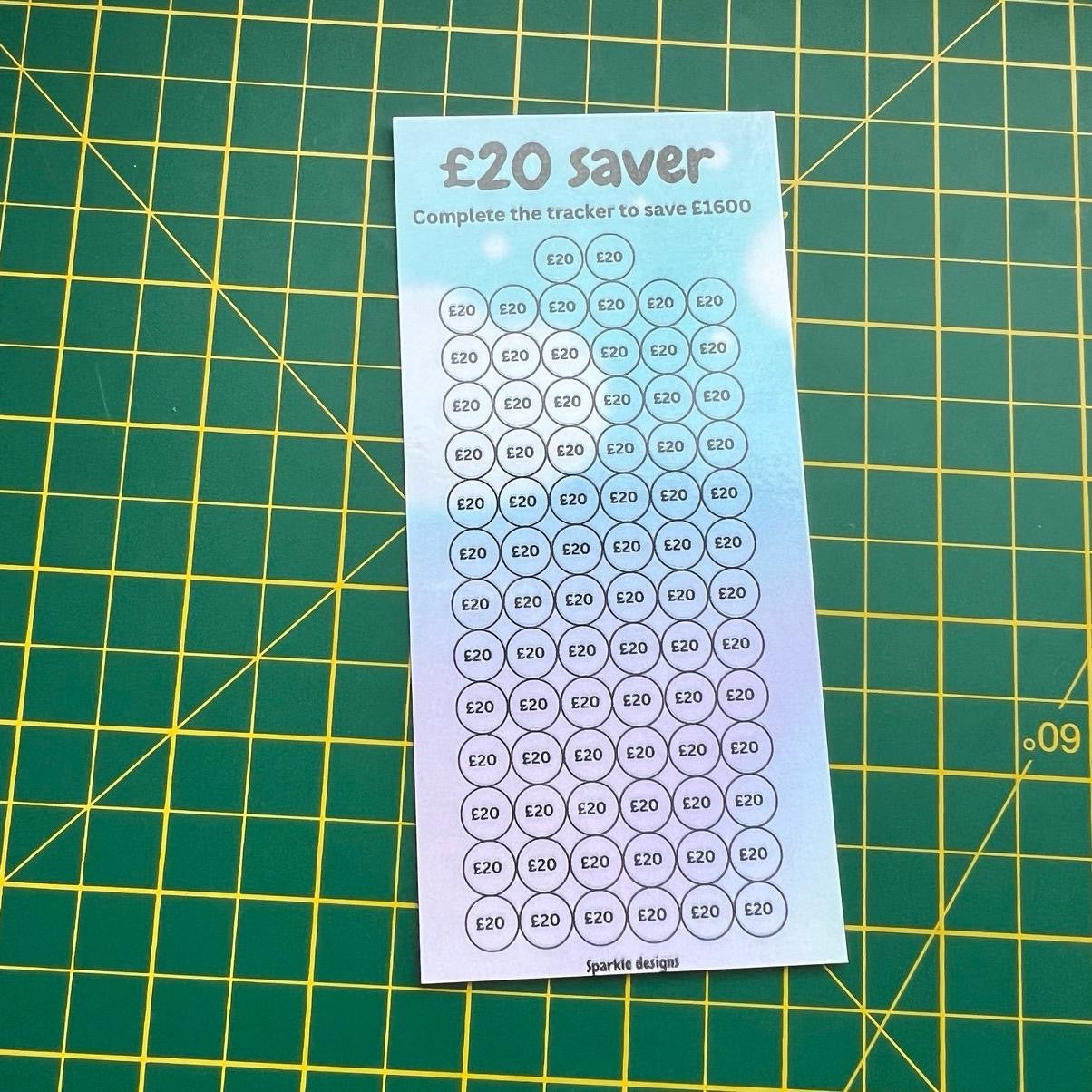 50p, £1, £2,£5, £10, £20 saving trackers