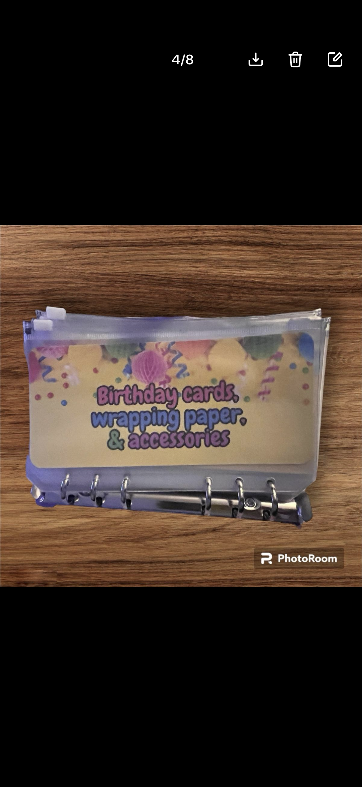 Birthday/occasions saving binder