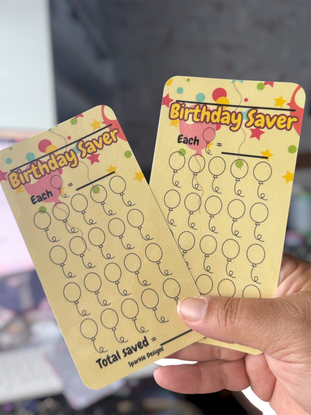 Birthday Savings Tracker Card & Gift Log Sheet