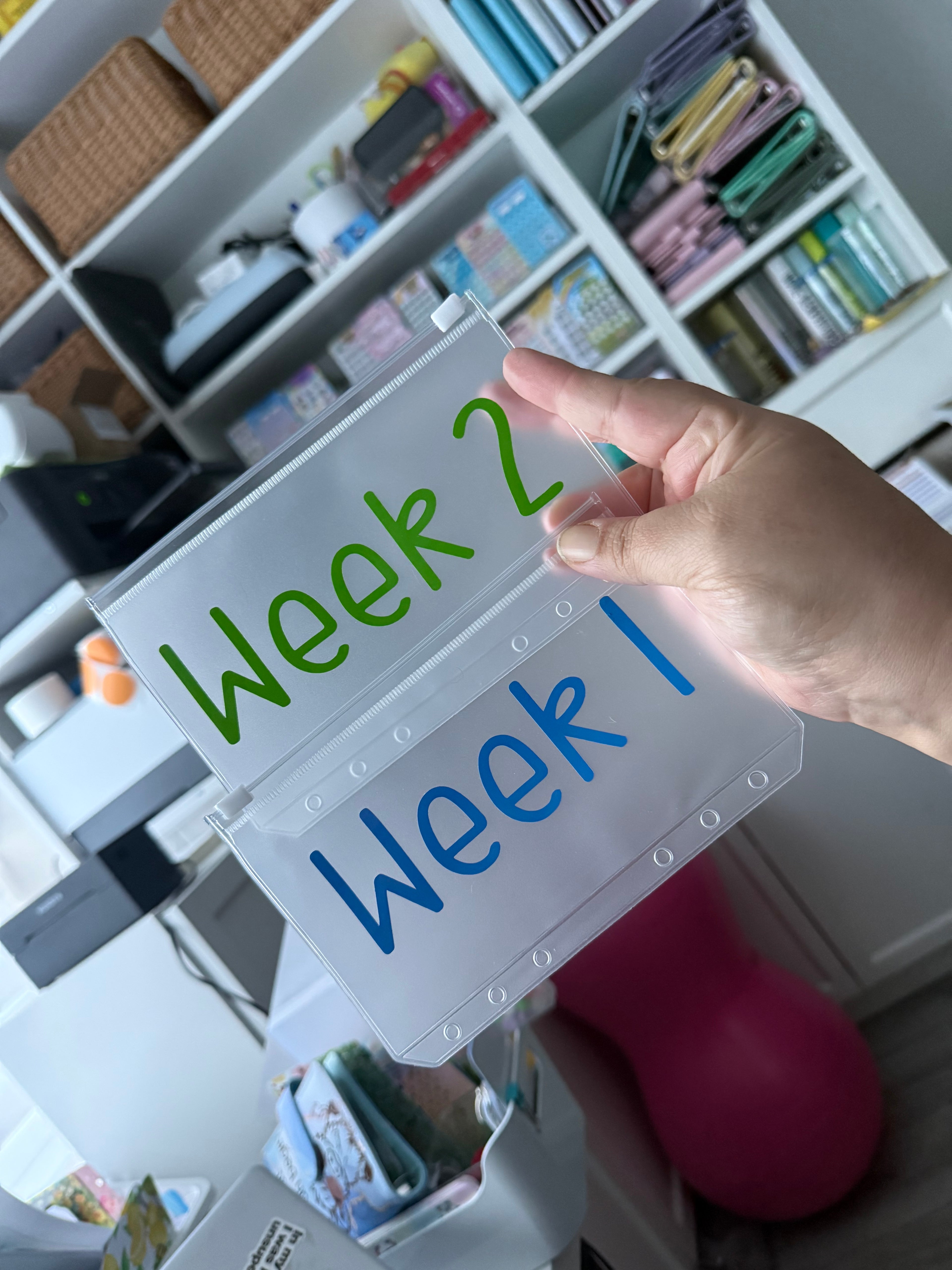 Week 1 to 5 wallets - vinyl or inserts - lots of designs available