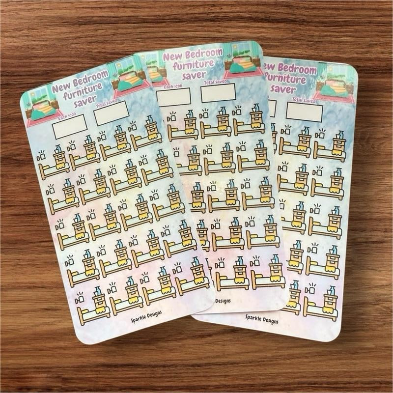 New Bedroom Furniture Saver Tracker - Saving Challenge Planner for Smart Financial Decisions Laminated & Reusable for furniture savings