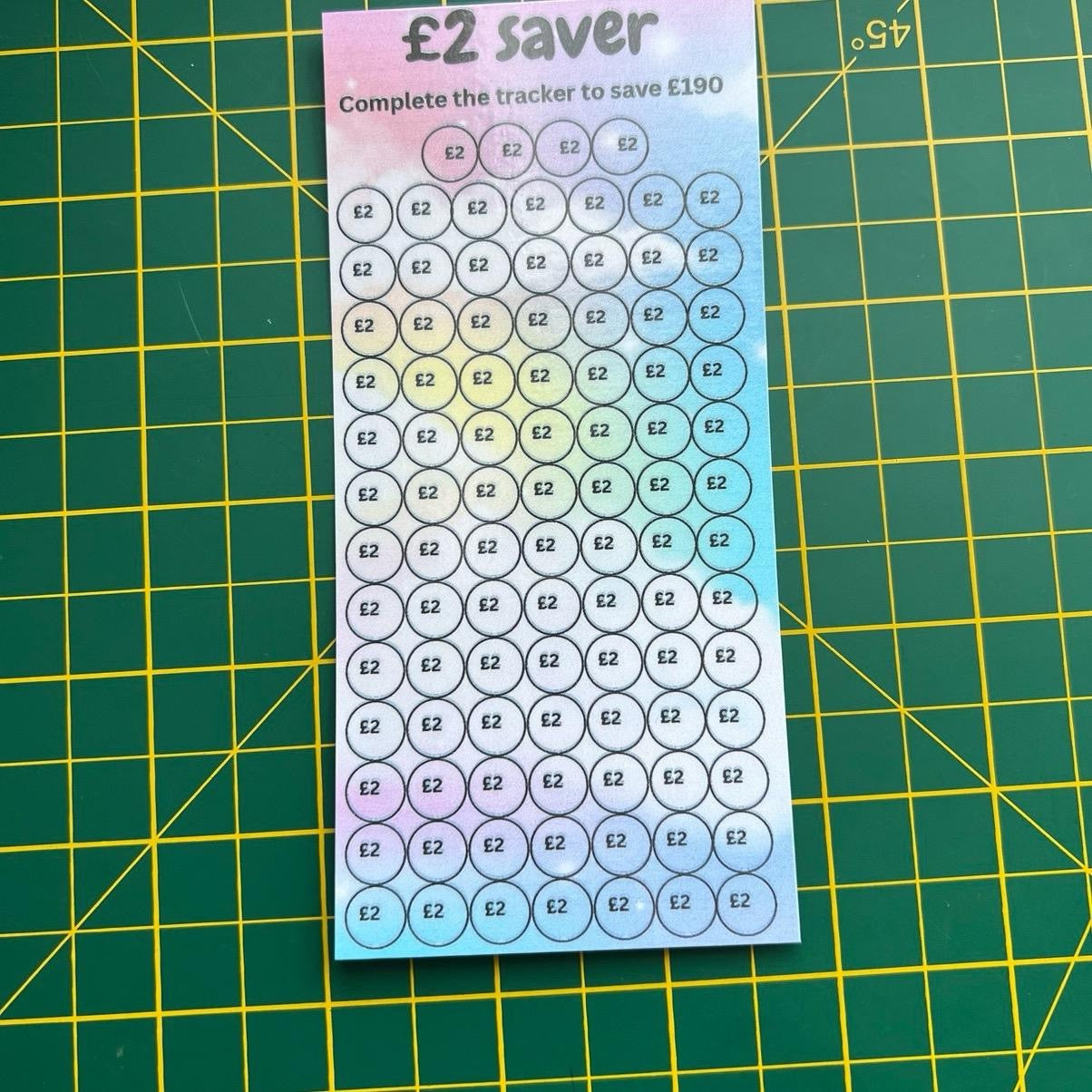 50p, £1, £2,£5, £10, £20 saving trackers