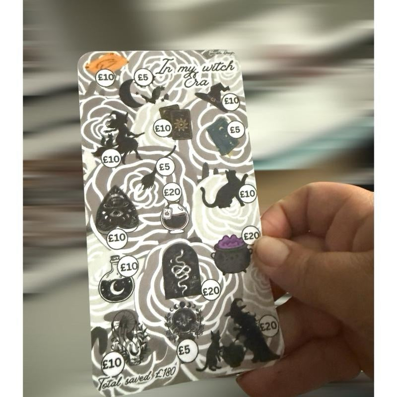 Black rose, Wednesday & skull themed saving challenge trackers can come With matching inserts & wallets too