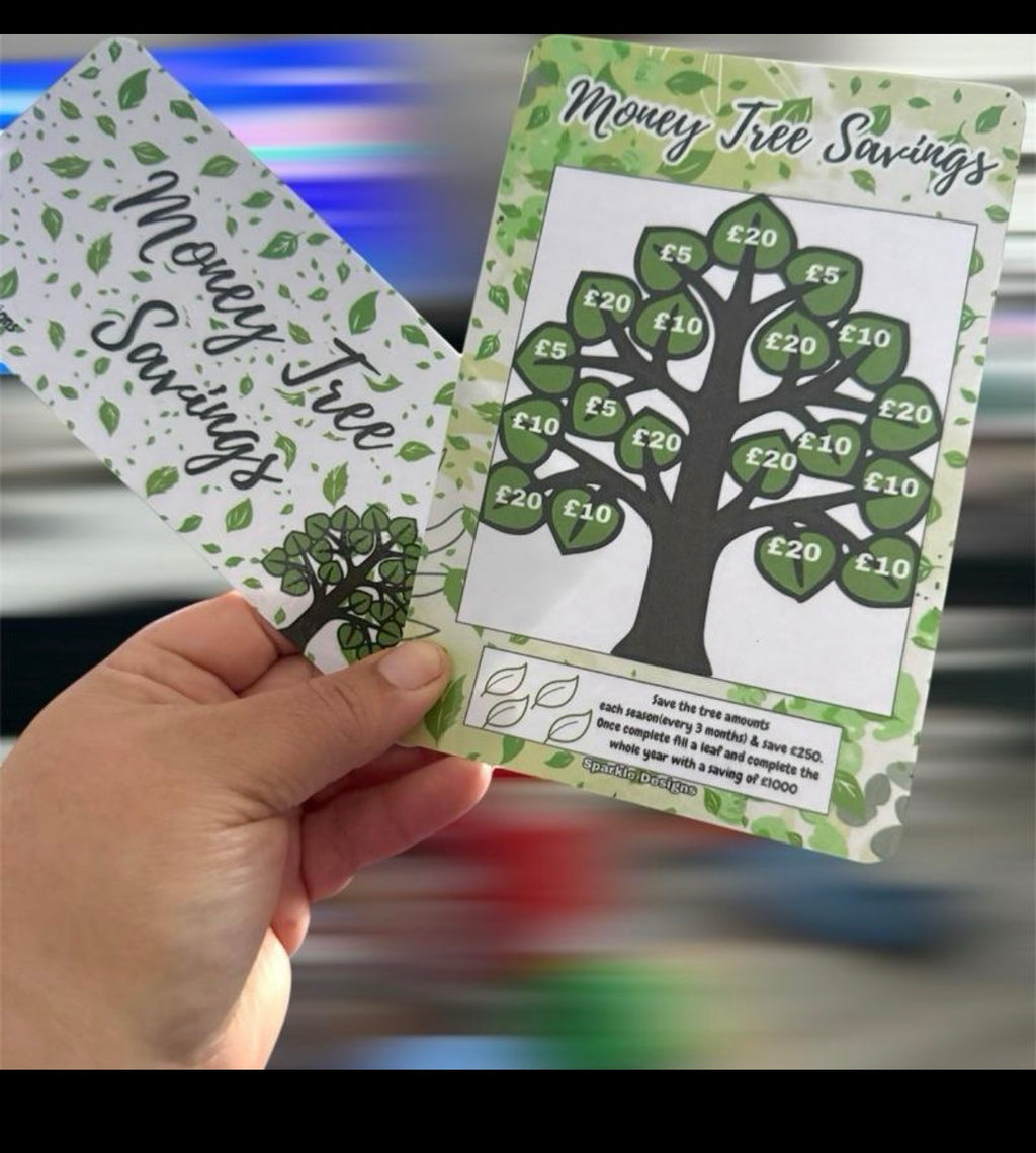 Money tree savings challenge dashboard with matching insert & wallet great all round saver