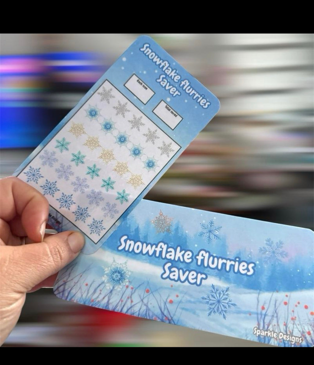 Snowflake flurries saving challenge tracker with Matching insert & wallet choices