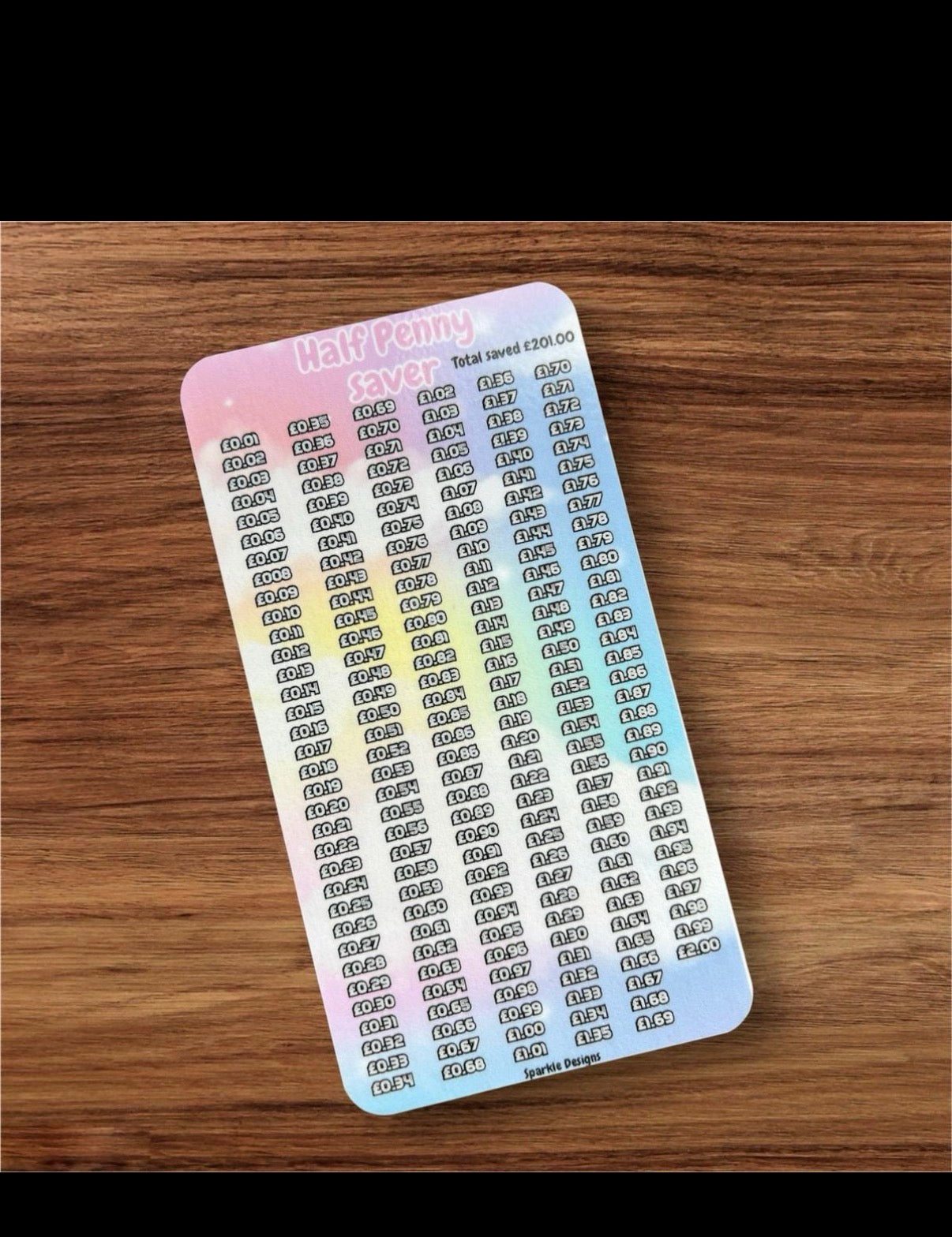 Half penny saving challenge -various designs available