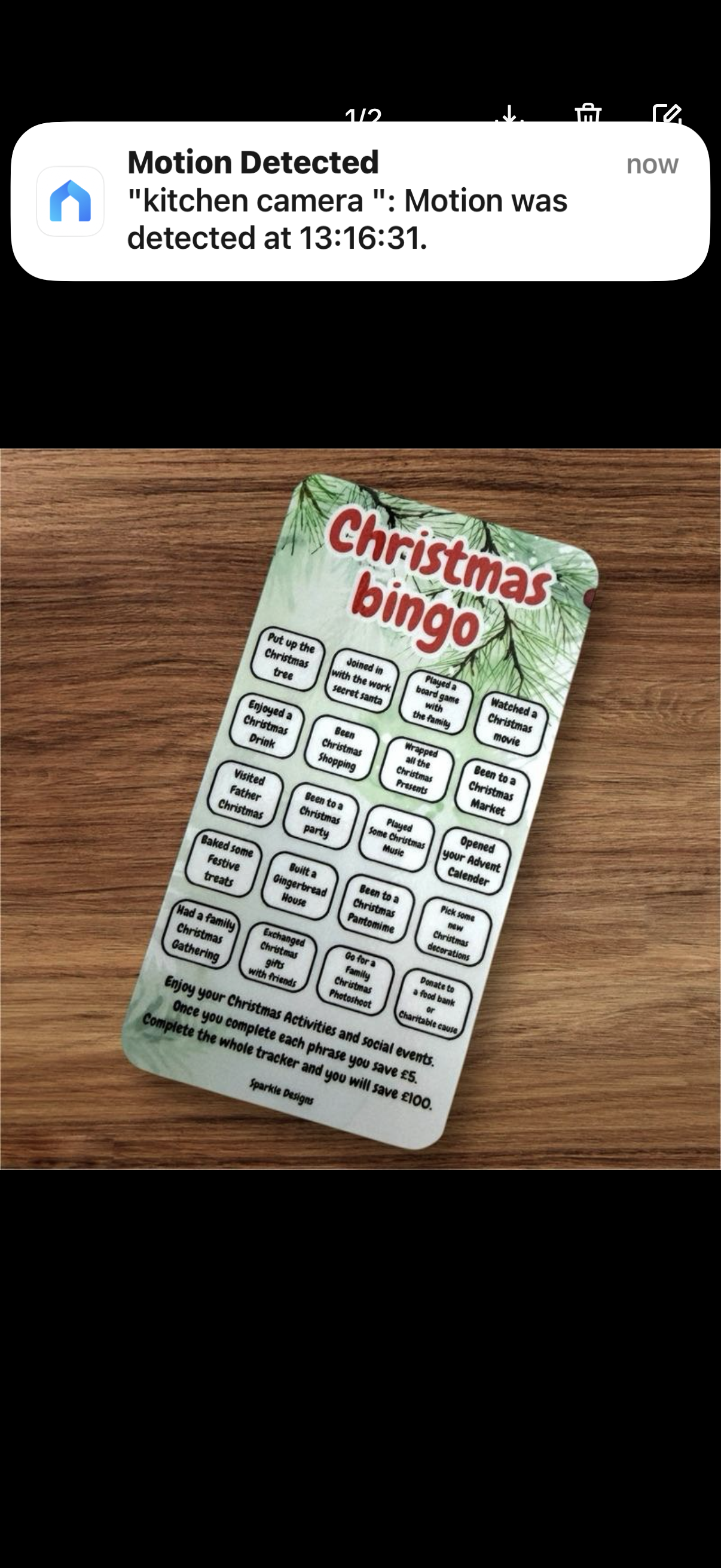 Christmas bingo. A fun saving challenge game to get saving up money for your future.