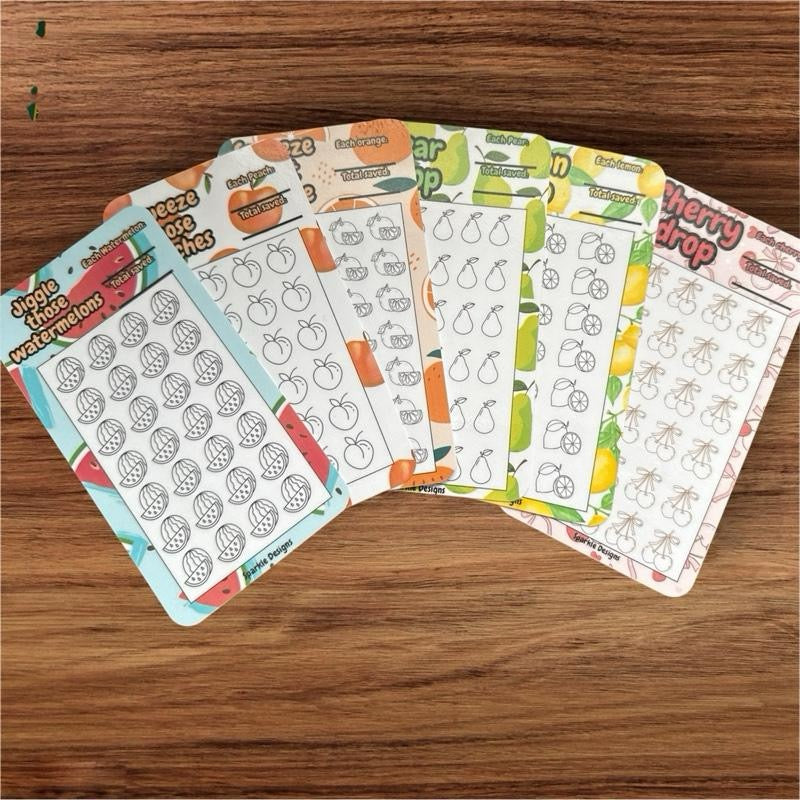Fruity themed saving trackers