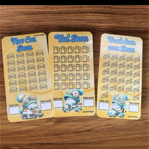 A6 Gnome Car Budget Savings Trackers