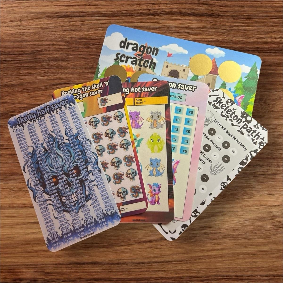 Skull & dragon saving challenge tracker bundle - can be purchased individually