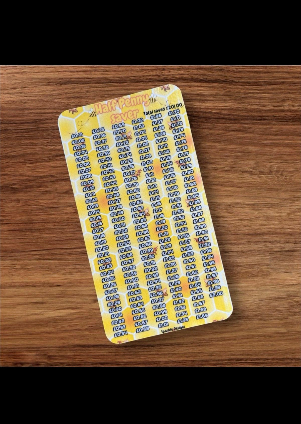 Half penny saving challenge -various designs available