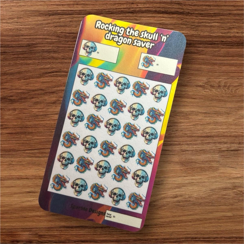 Skull & dragon saving challenge tracker bundle - can be purchased individually