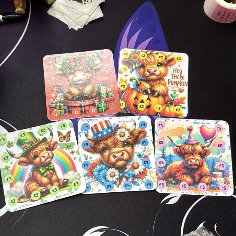 Highland cow mini challenges bundle