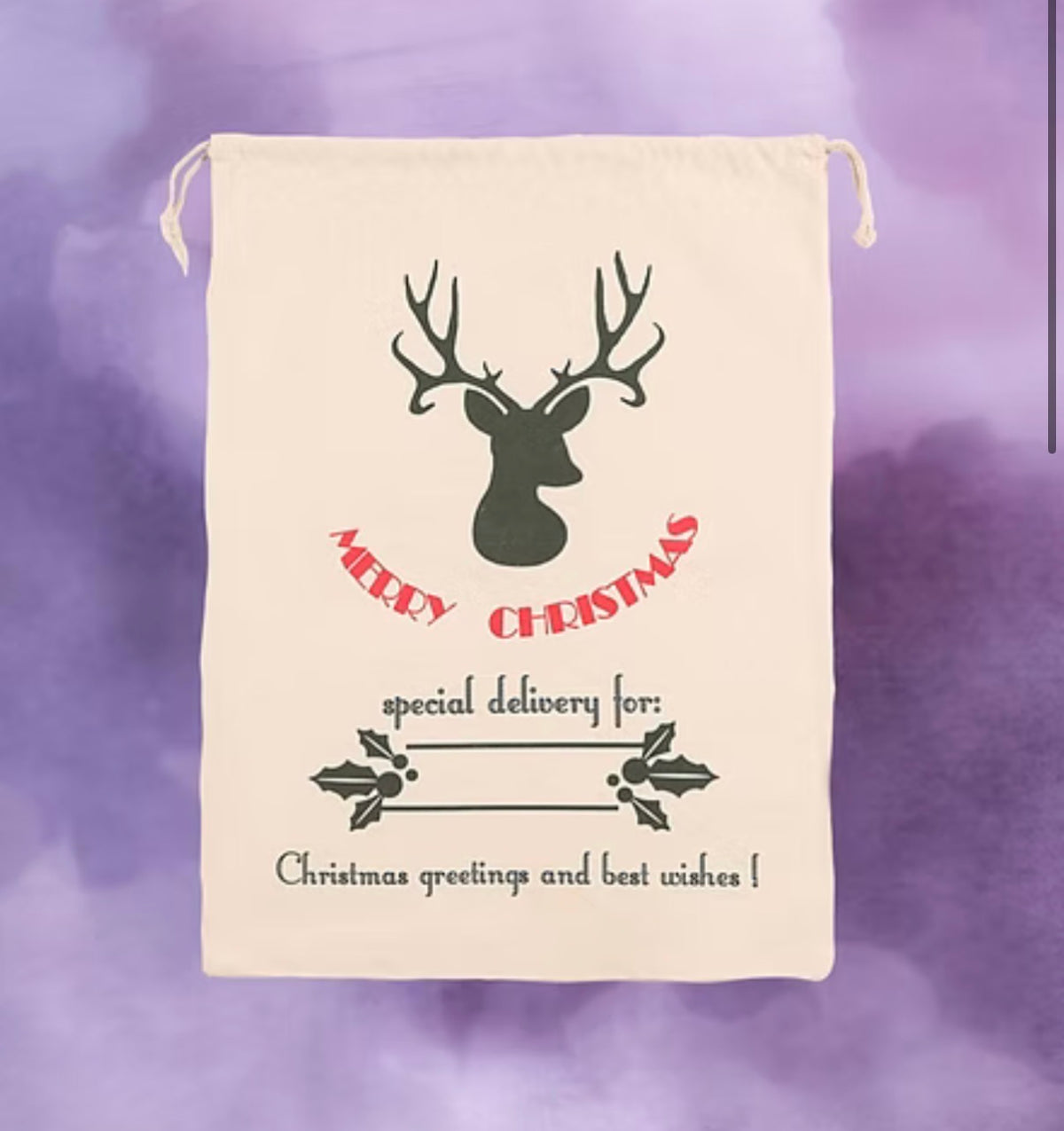 Personalised Cotton Christmas Sack | 50 × 70 cm