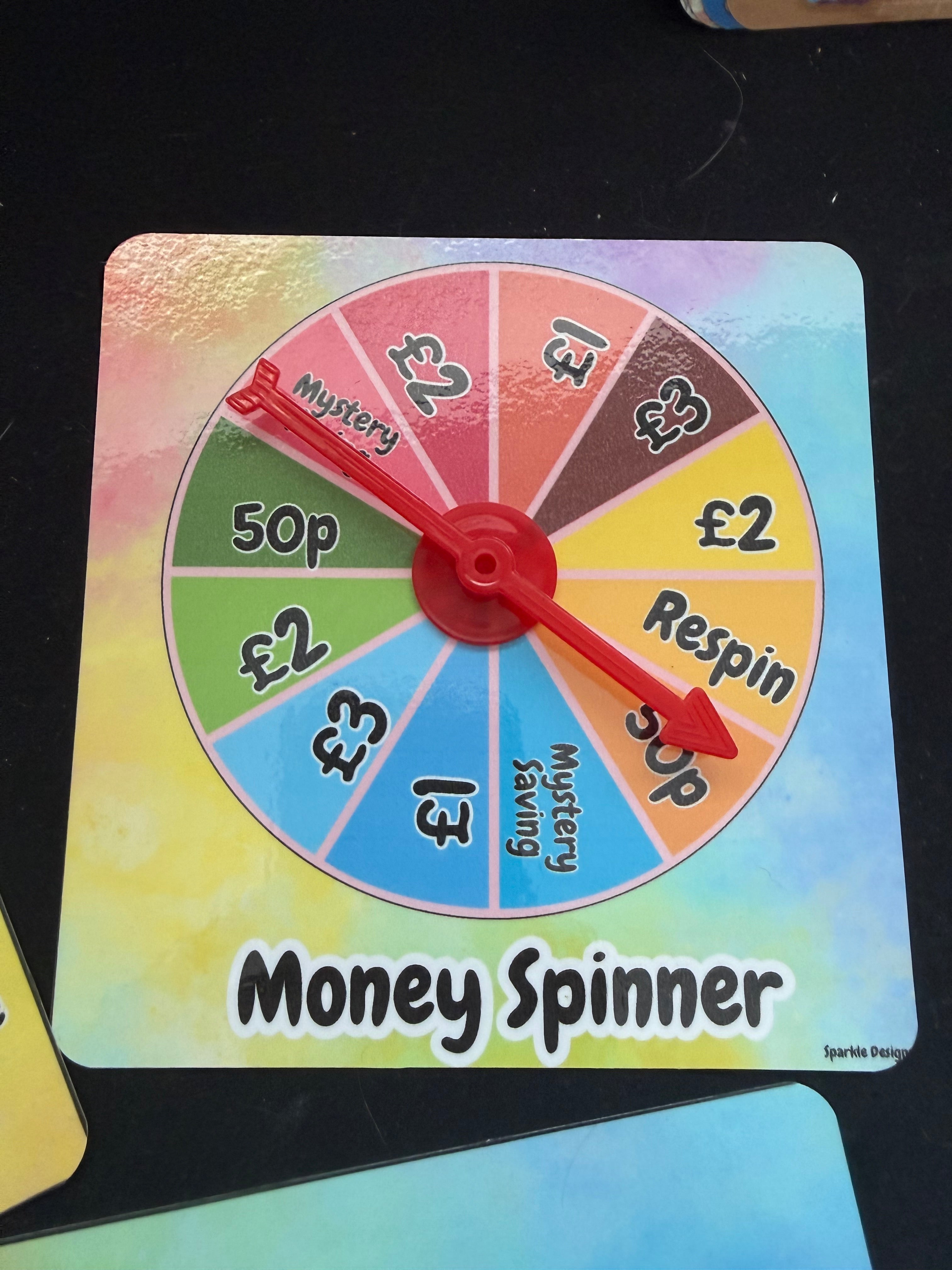 Money Spinner Saving Money Challenge Game Tracker with Mystery Cards and Scratch Off Features for Fun Financial Management