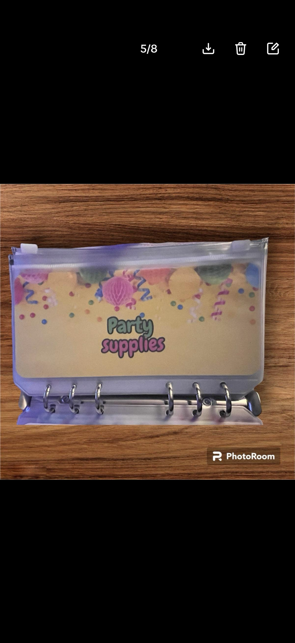 Birthday/occasions saving binder
