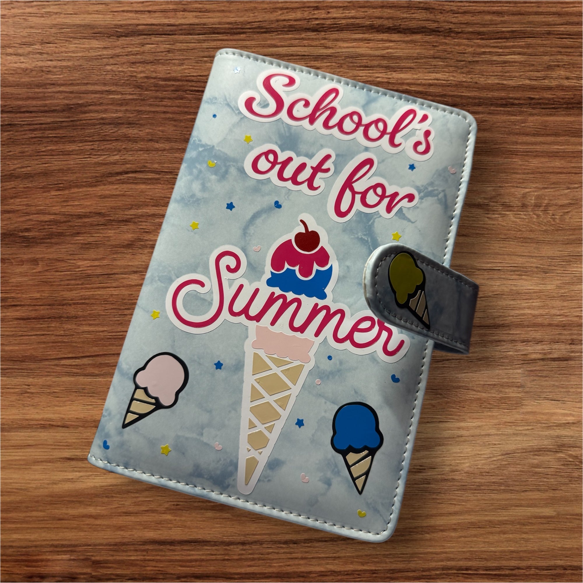 School holidays binder with vinyl wallets or inserts - other options available