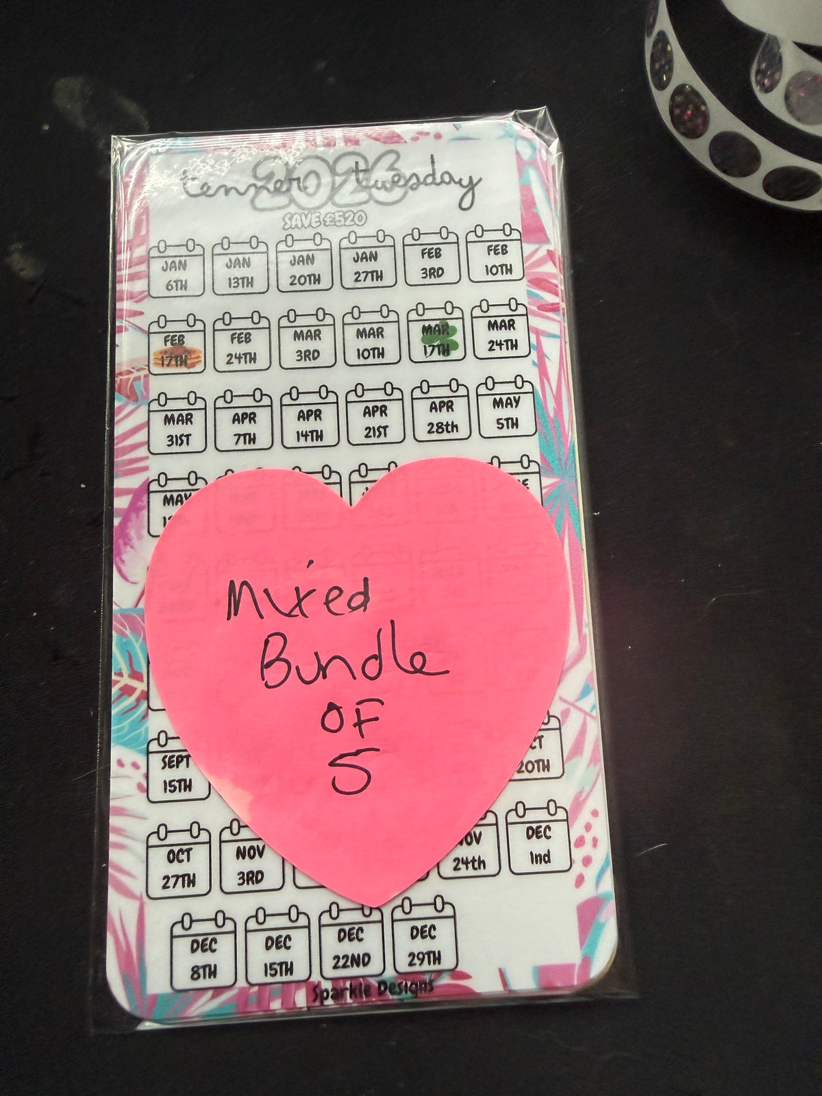 Clearance Laminated Cardstock Planner Trackers & Dashboards