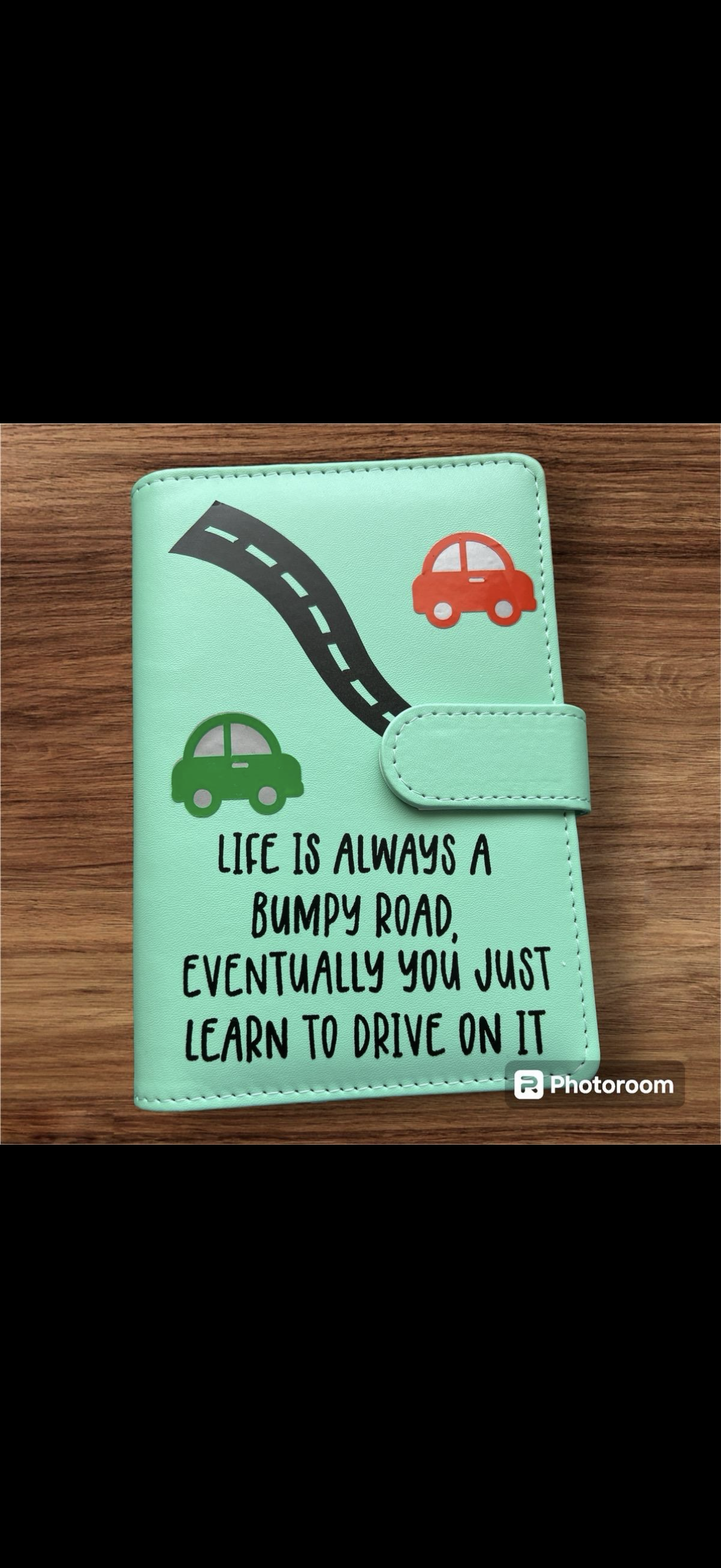 Driving theme saving challenge binder & matching themed trackers, inserts & wallets