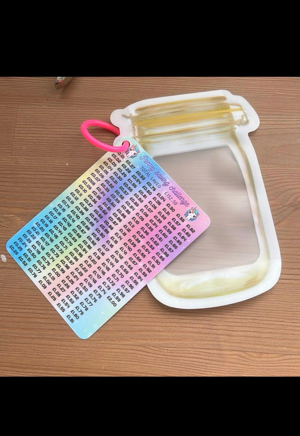 Kids penny saving challenge - pouch is optional