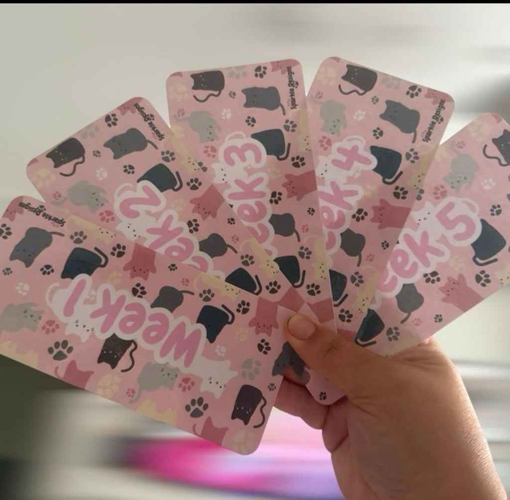 Week 1 to 5 wallets - vinyl or inserts - lots of designs available