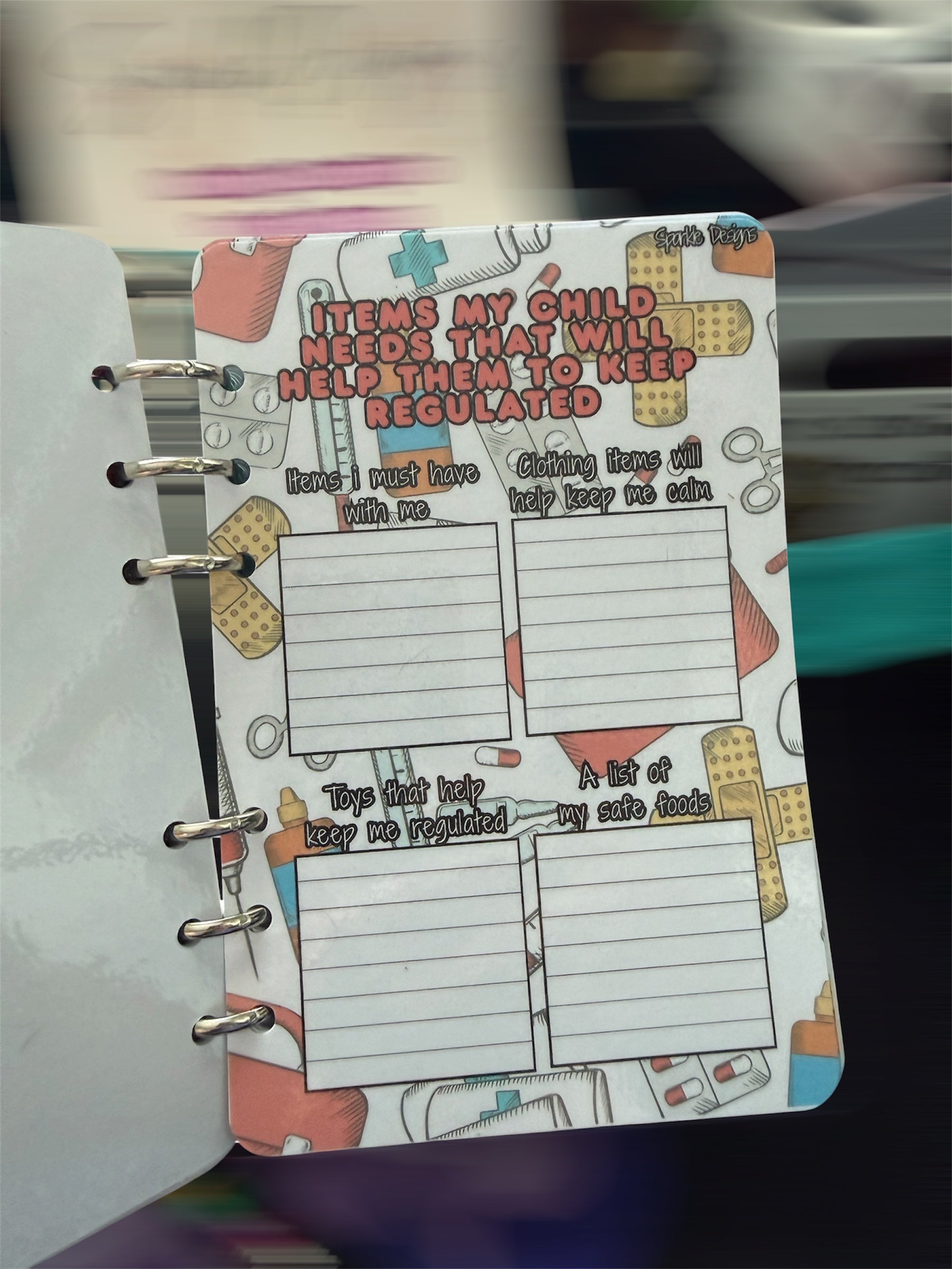 Emergency Information Binder for Adults and Children - Essential Medical Contacts & Needs Organizer