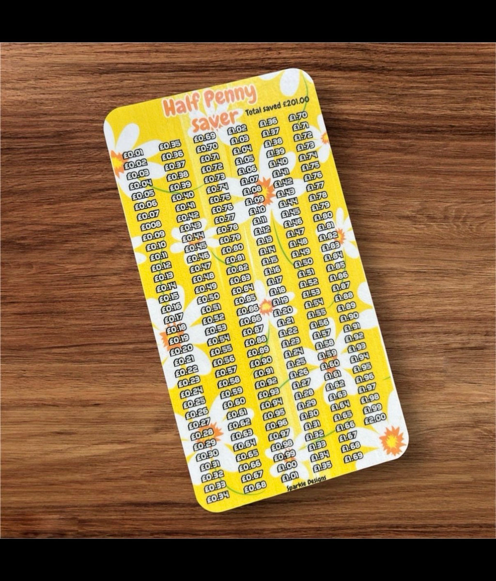 Half penny saving challenge -various designs available