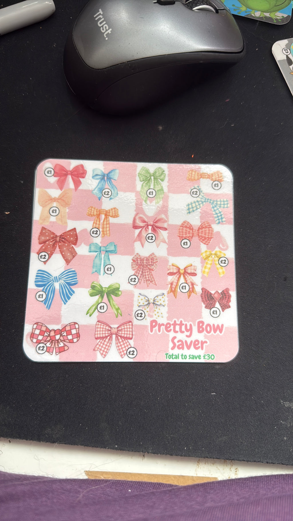 Mini saving challenge trackers