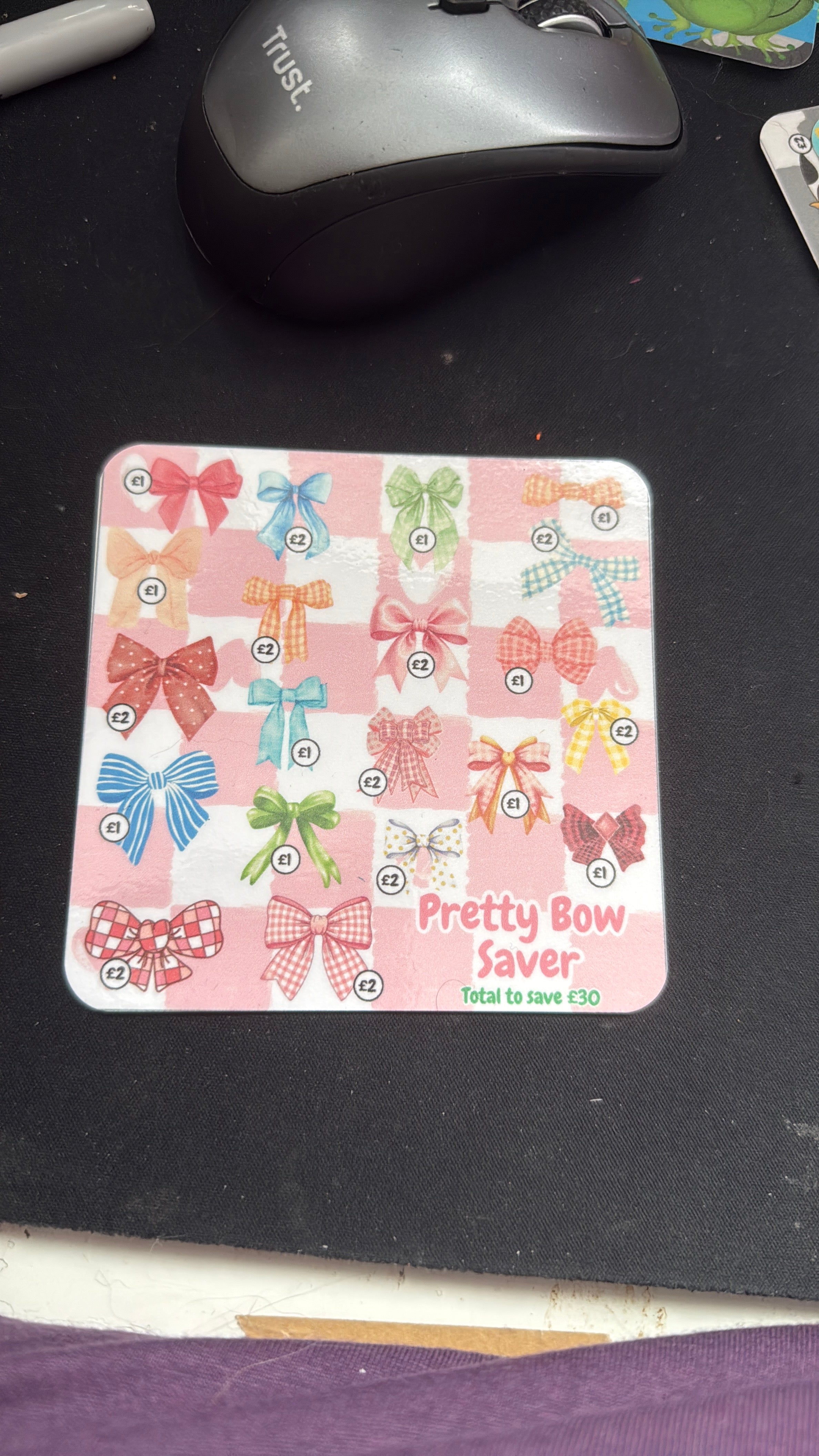 Mini saving challenge trackers