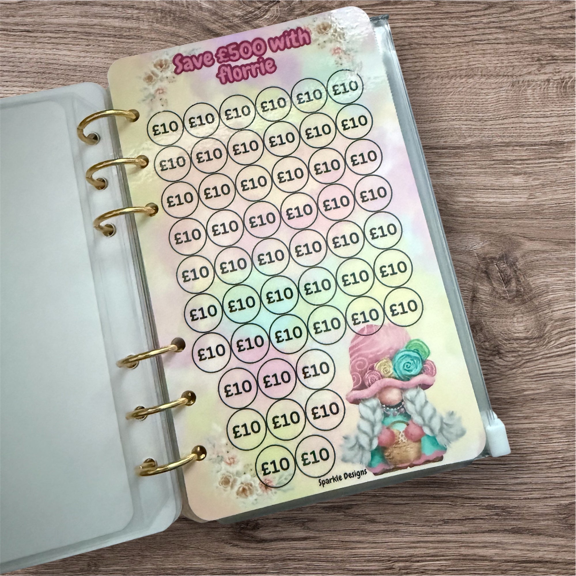 The gnome saving challenge booklet including wallets & matching inserts