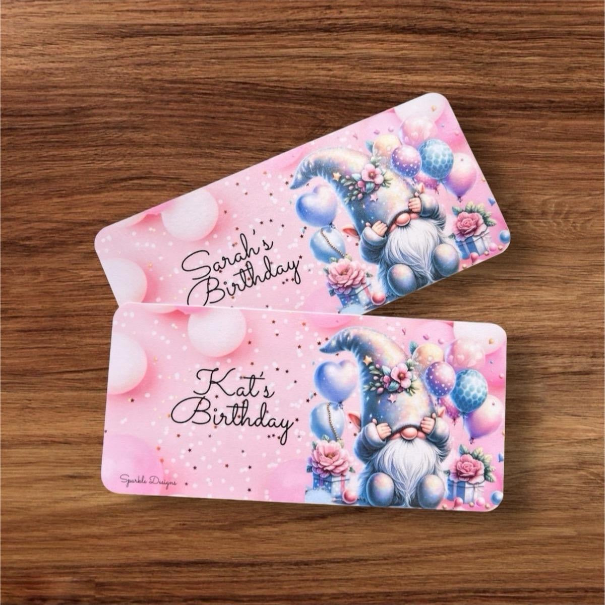 Personalised Birthday Gnome Inserts - Festive Party Gifts