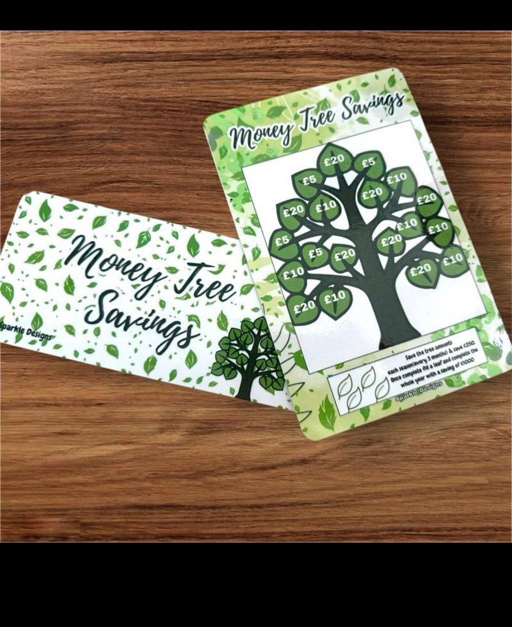 Money tree savings challenge dashboard with matching insert & wallet great all round saver