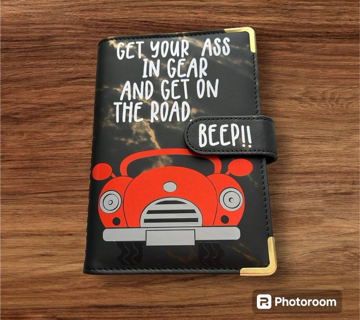 Driving theme saving challenge binder & matching themed trackers, inserts & wallets