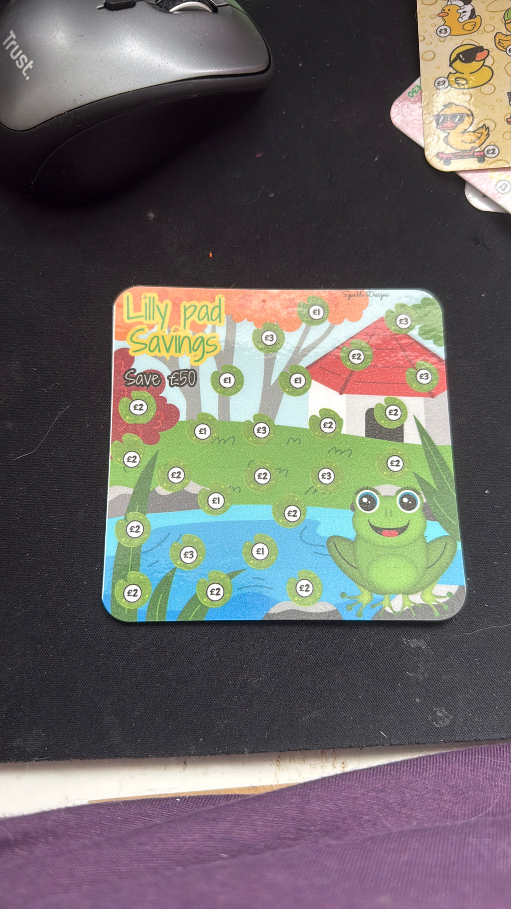 Mini saving challenge trackers