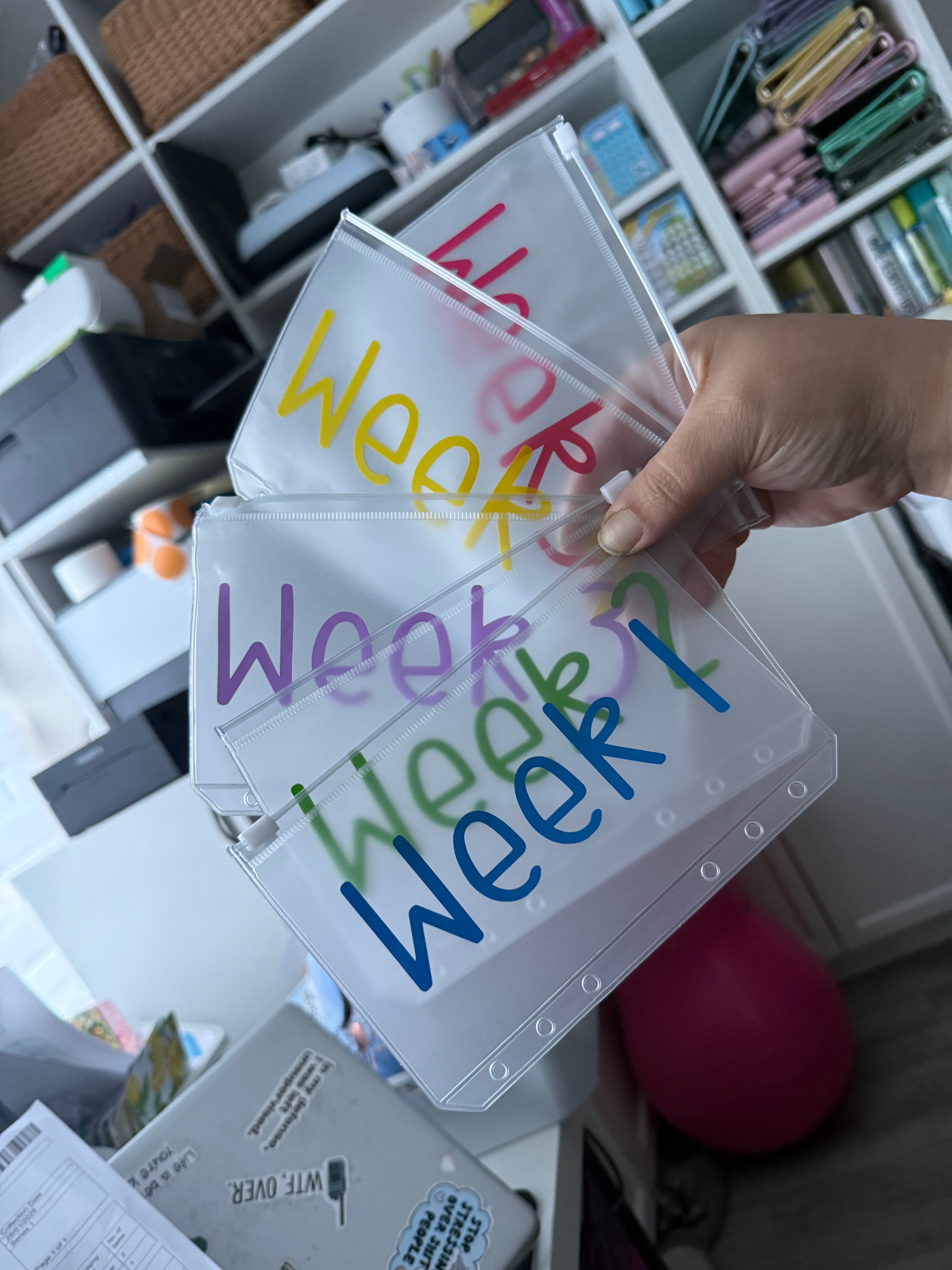 Week 1 to 5 wallets - vinyl or inserts - lots of designs available