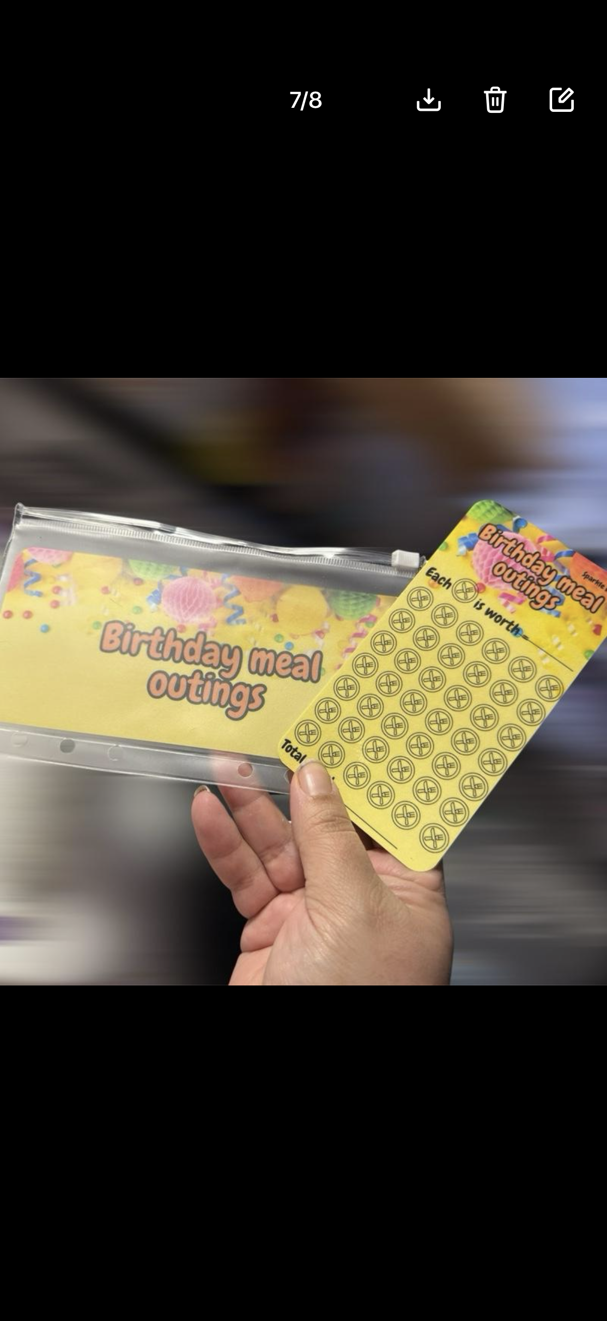 Birthday/occasions saving binder