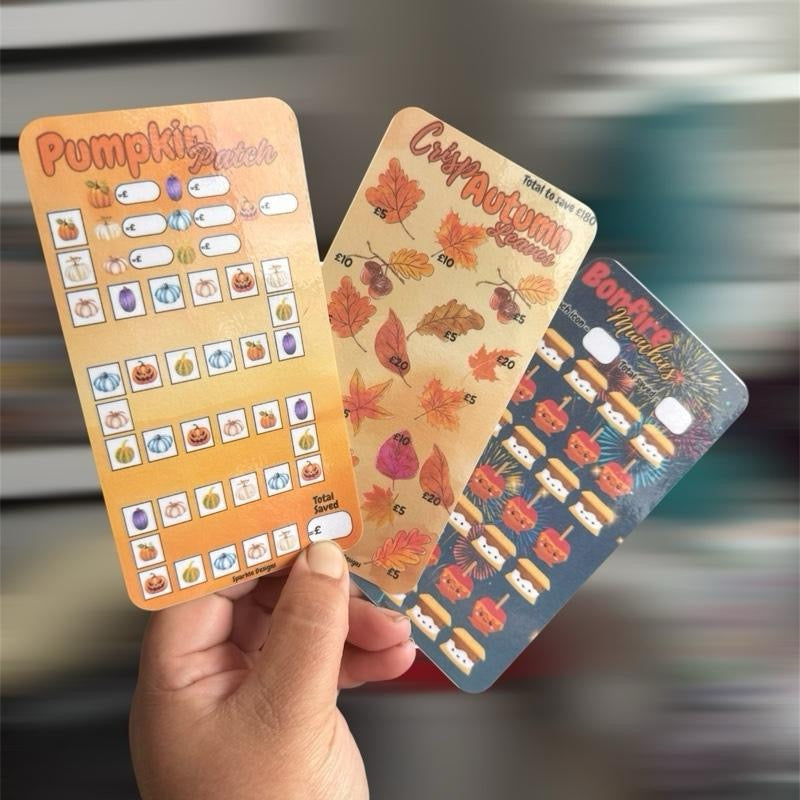 Bonfire Munchies Saving Challenge Trackers Autumn Range Designs