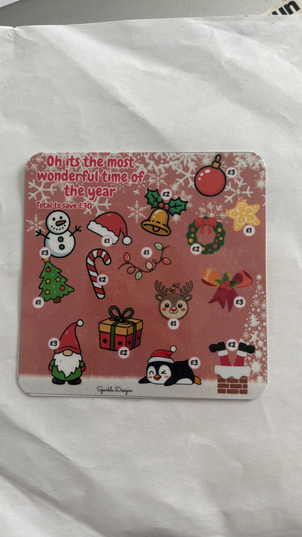 Mini saving challenge trackers