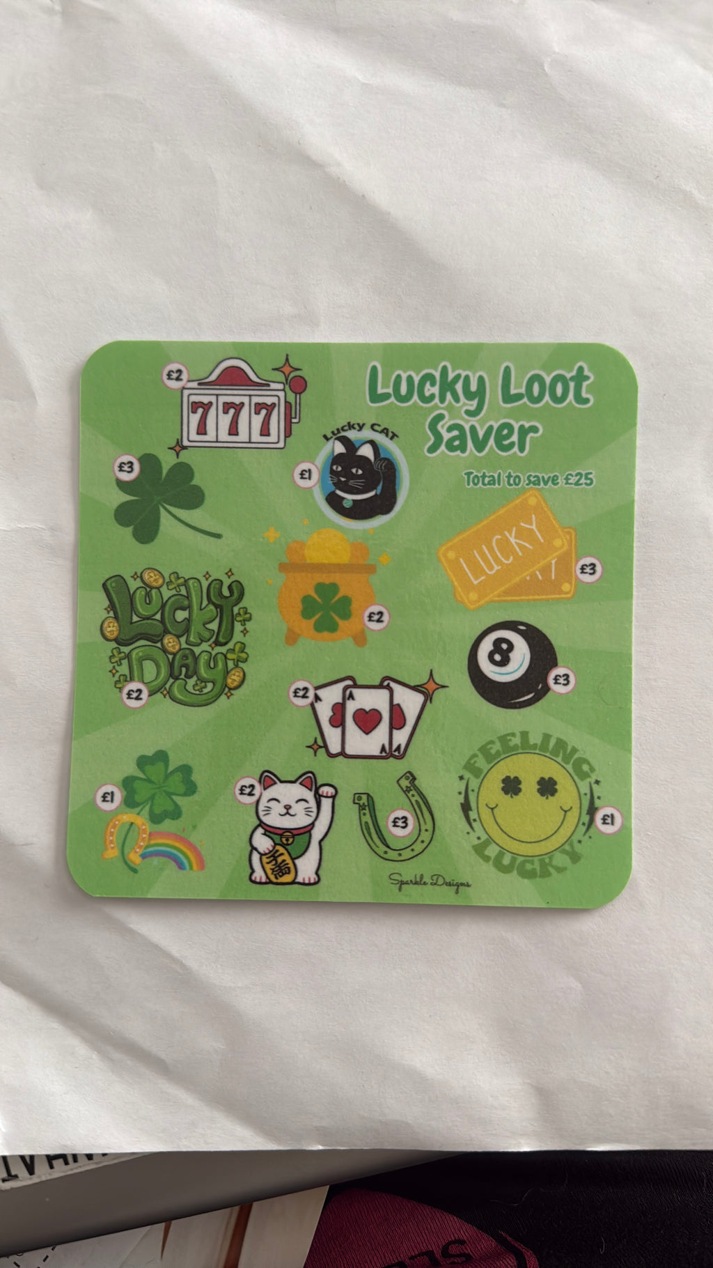 Mini saving challenge trackers