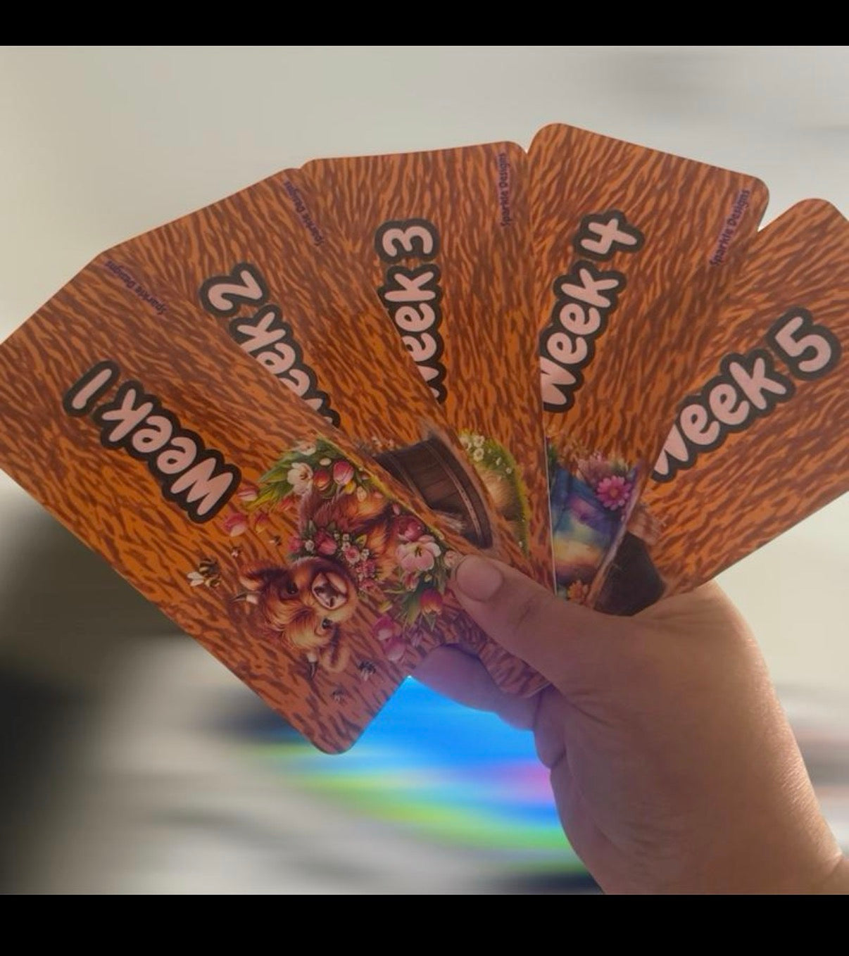 Week 1 to 5 wallets - vinyl or inserts - lots of designs available