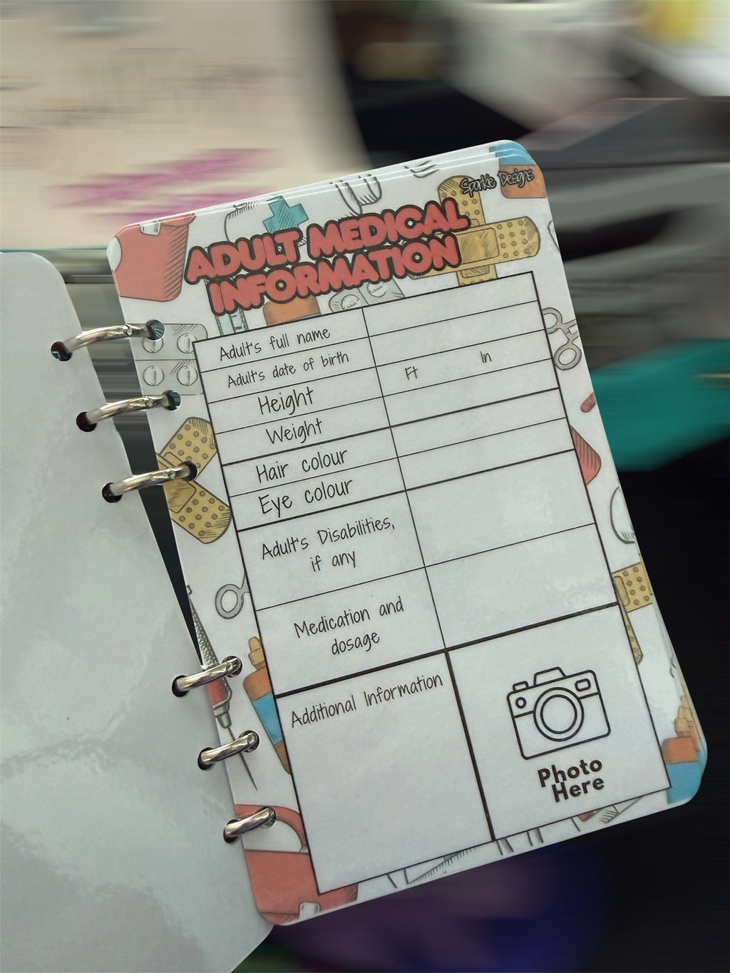 Emergency Information Binder for Adults and Children - Essential Medical Contacts & Needs Organizer