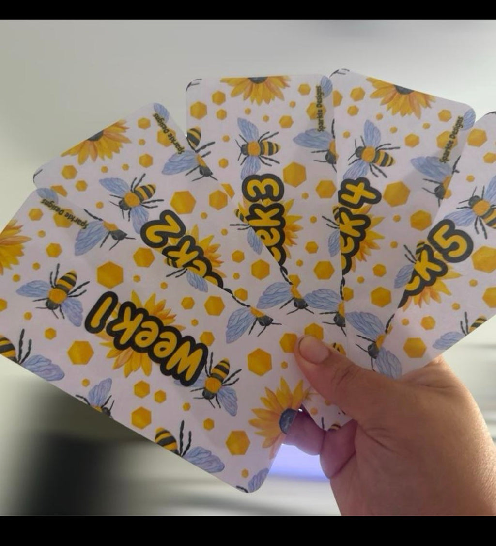 Week 1 to 5 wallets - vinyl or inserts - lots of designs available