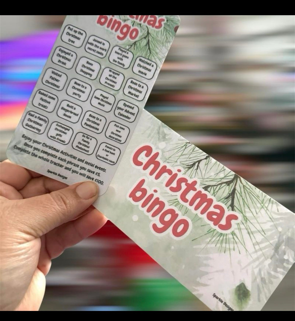 Christmas bingo. A fun saving challenge game to get saving up money for your future.