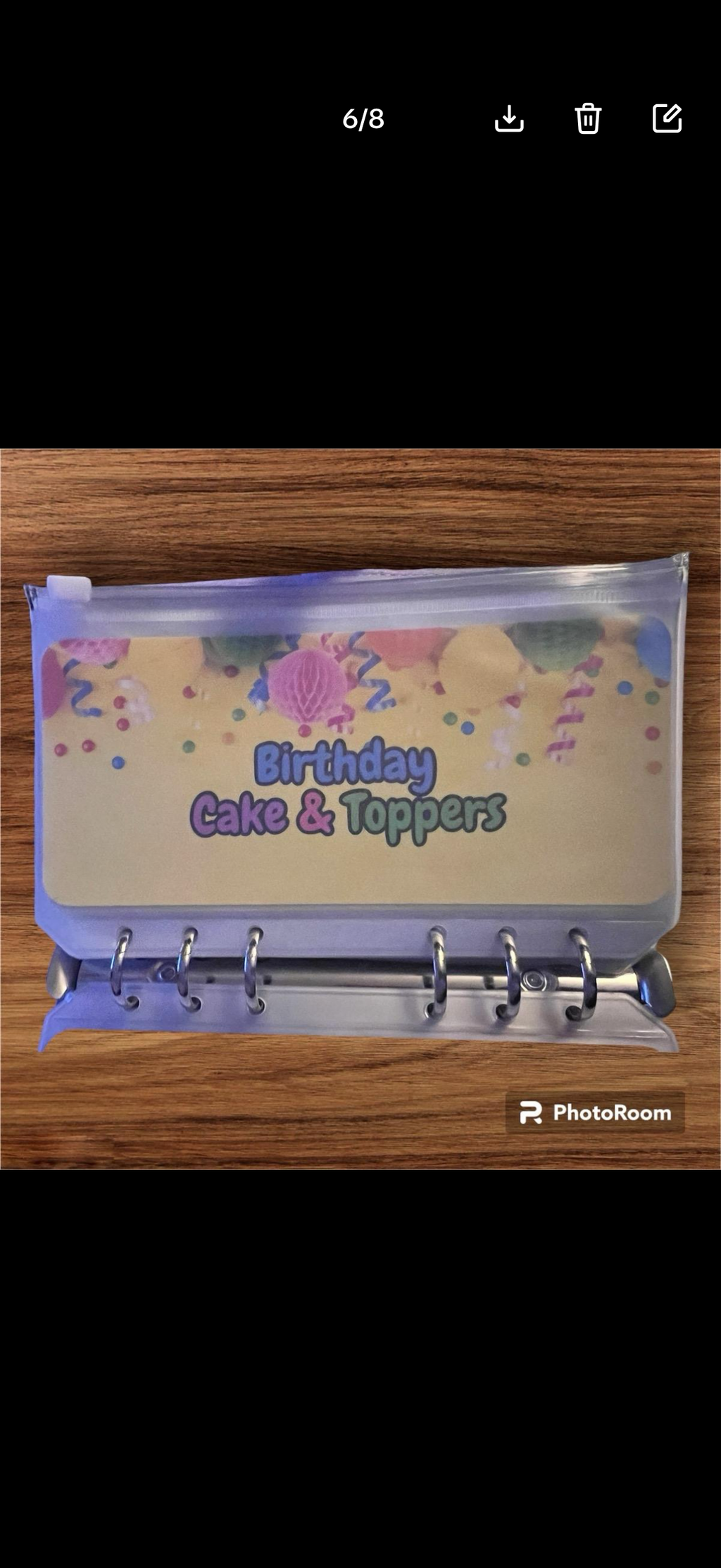 Birthday/occasions saving binder
