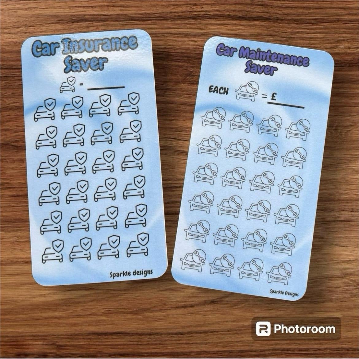 Car saving challenge trackers - can be purchased as a bundle or individually.