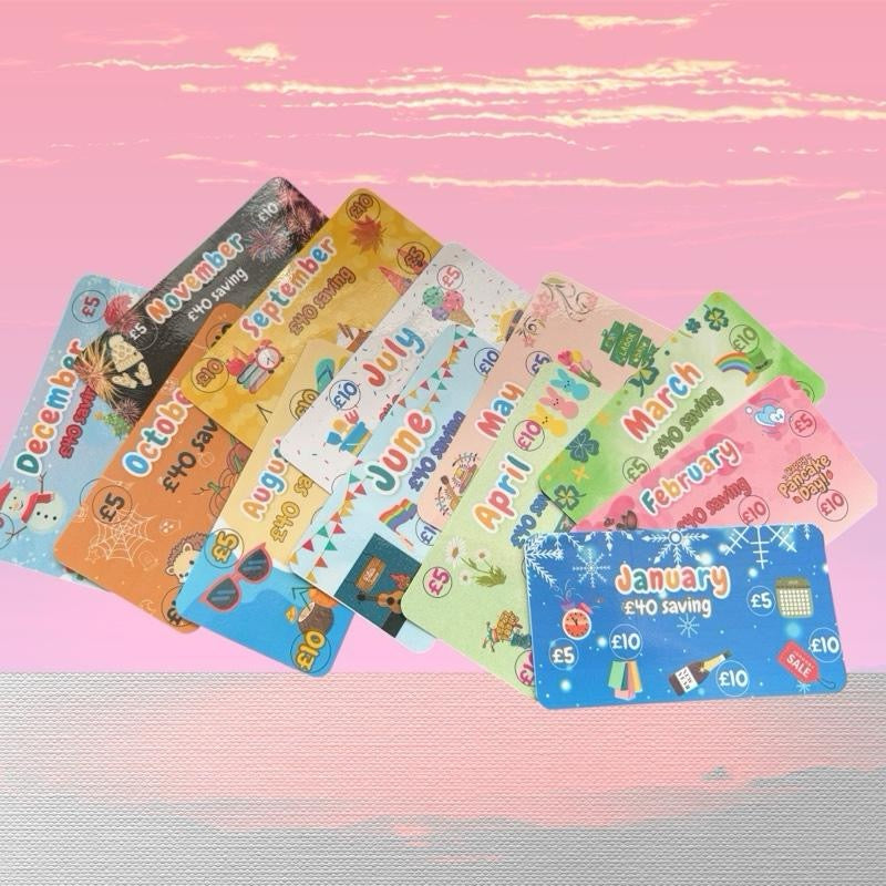 Monthly saving challenge trackers - various designs available